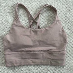 Lululemon Energy Bra Longline Size 4 Pink Mist